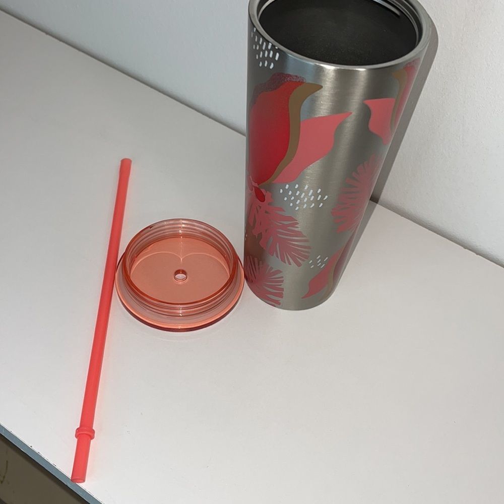 Starbucks 2019 Holiday Mistletoe Red/Pink Metal Tumbler - Picture 10 of 12